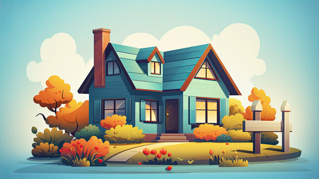 Illustration of a cozy house