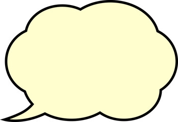 Simple cloud-shaped yellow speech balloon