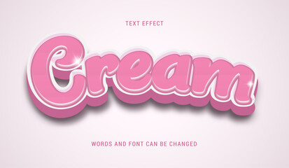 cream text effect editable eps cc