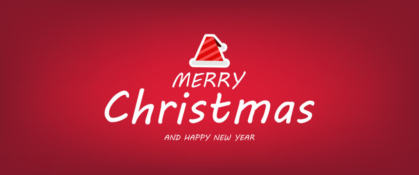 Merry Christmas & Happy New Year Promotion Poster or banner with  gift box, Christmas Promotion in red style.
