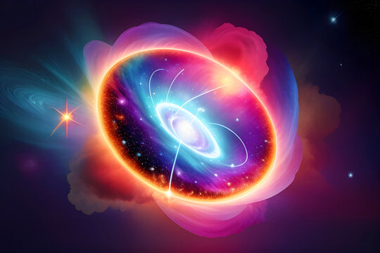 Colourful 3d super nova | space background