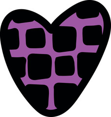 valentine, heart doodle, vector, hand-draw ,love, 90s style, isolated on white, pink