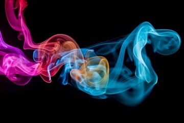 Colorful smoke series on plain backdrop. Generative AI