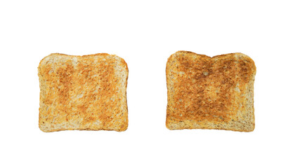 Bread toast for breakfast isolated on transparent background with png.