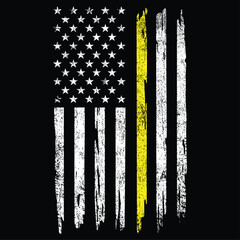 Thin Yellow Line Flag Emergency Dispatchers Flag T-Shirt Vector, Dispatcher Shirt, 911 dispatcher Tee dispatch SVG, distressed flag SVG, dispatcher shirt,	