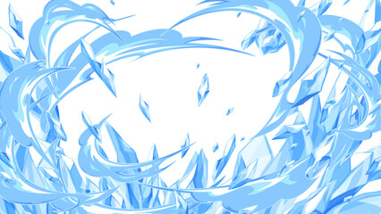 氷の斬撃のエフェクト背景_16:9