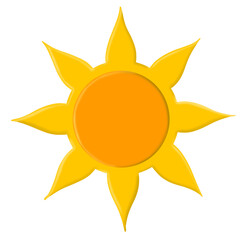 yellow sun isolated on transparent background 