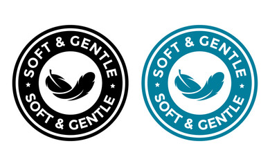 Soft gentle vector badge template. This design use round shape. Suitable for business.