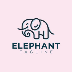 Vector elephant minimalist logo design inspiration