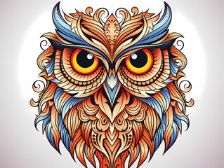 An Orange And Blue Owl