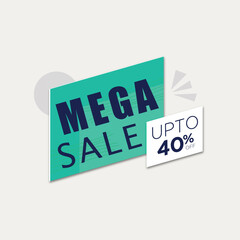 Fototapeta premium Vector flat mega sales post and banner