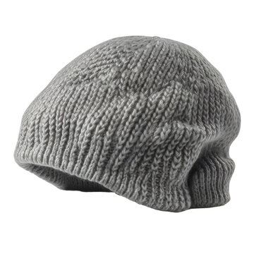 Grey color skully cap isolated on transparent background.