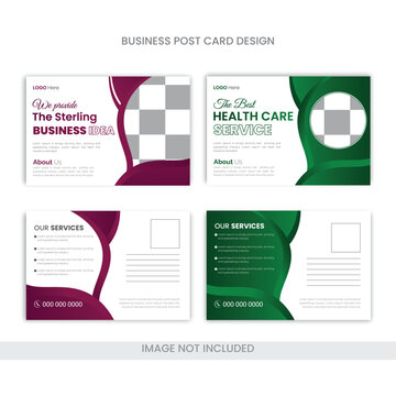 Postcard design template creative business postcard design