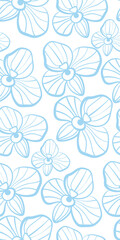 Fototapeta na wymiar floral meadow doodle Scandinavian seamless pattern design fabric printing monochrome stylish modern textured