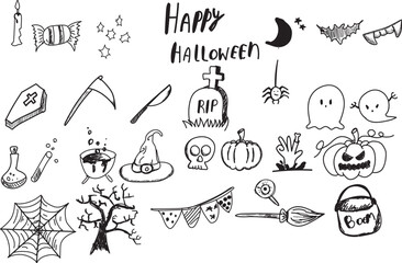 halloween icons set