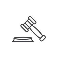 Gavel set icons. Judge gavels collection flat icon. Auction hammer icon. Gavel icon in different style. Court tribunal symbol - stock vector.

