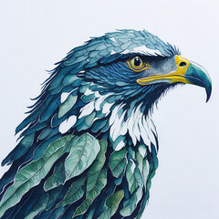 Fototapeta premium Watercolor Eagle Illustration, generative ai
