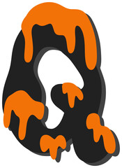 Groovy Retro Slime Uppercase Letter Q