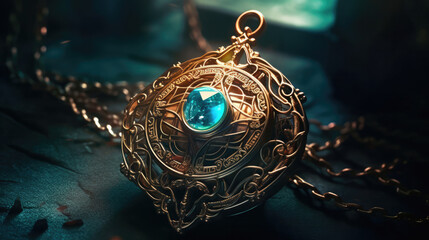Exquisite diamond amulet necklace, a fantasy of elegance and charm