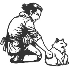 Mighty Warden Vintage Illustration Vector