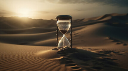 Stunning hourglass desert landscape, nature's timeless beauty in golden sands