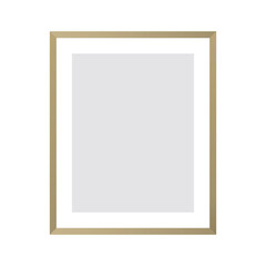 Simple frame clipart. Wooden boarder, vector design on white background