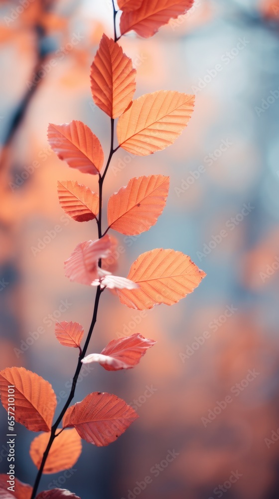 Canvas Prints Soft focus autumn leaves in warm hues