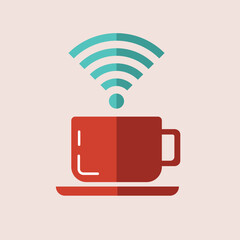coffee cup icon free wi fi