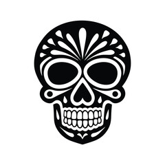 Day of The Dead sugar skull outline tattoo