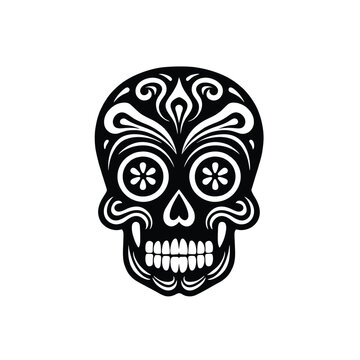 Day of The Dead sugar skull outline tattoo