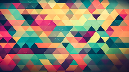 Abstract geometric background with blue and orange squares. Generative AI