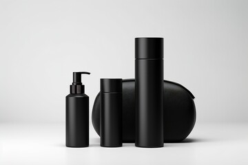 Black, white, cosmetic packaging, mockup, jar, dropper, bottle, press pump, small bottles, high bottles, skincare, beauty