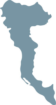 doodle freehand drawing of corfu island map.