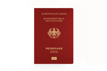 German passport isolated on white background
