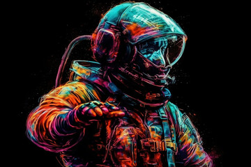 Astronaut on space background. Astronaut in space. Vector illustration.