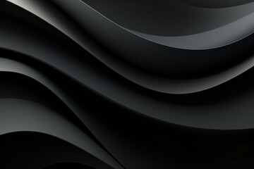 Black waves 3D abstract background. 