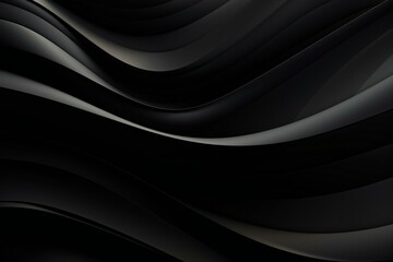 Black waves 3D abstract background. 