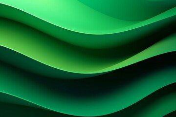 Green waves 3D abstract background. 