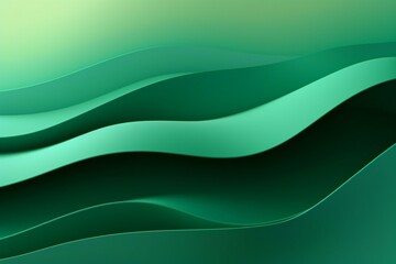 Green waves 3D abstract background. 