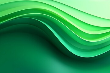 Obraz premium Green waves 3D abstract background. 