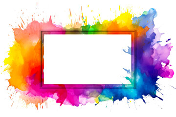 Fototapeta na wymiar Colorful frame abstract watercolor background.