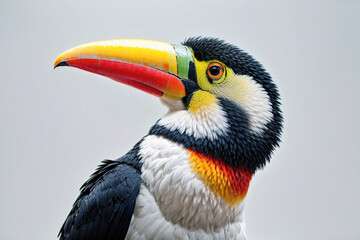 Colorful Toucan studio portrait on isolated background.
