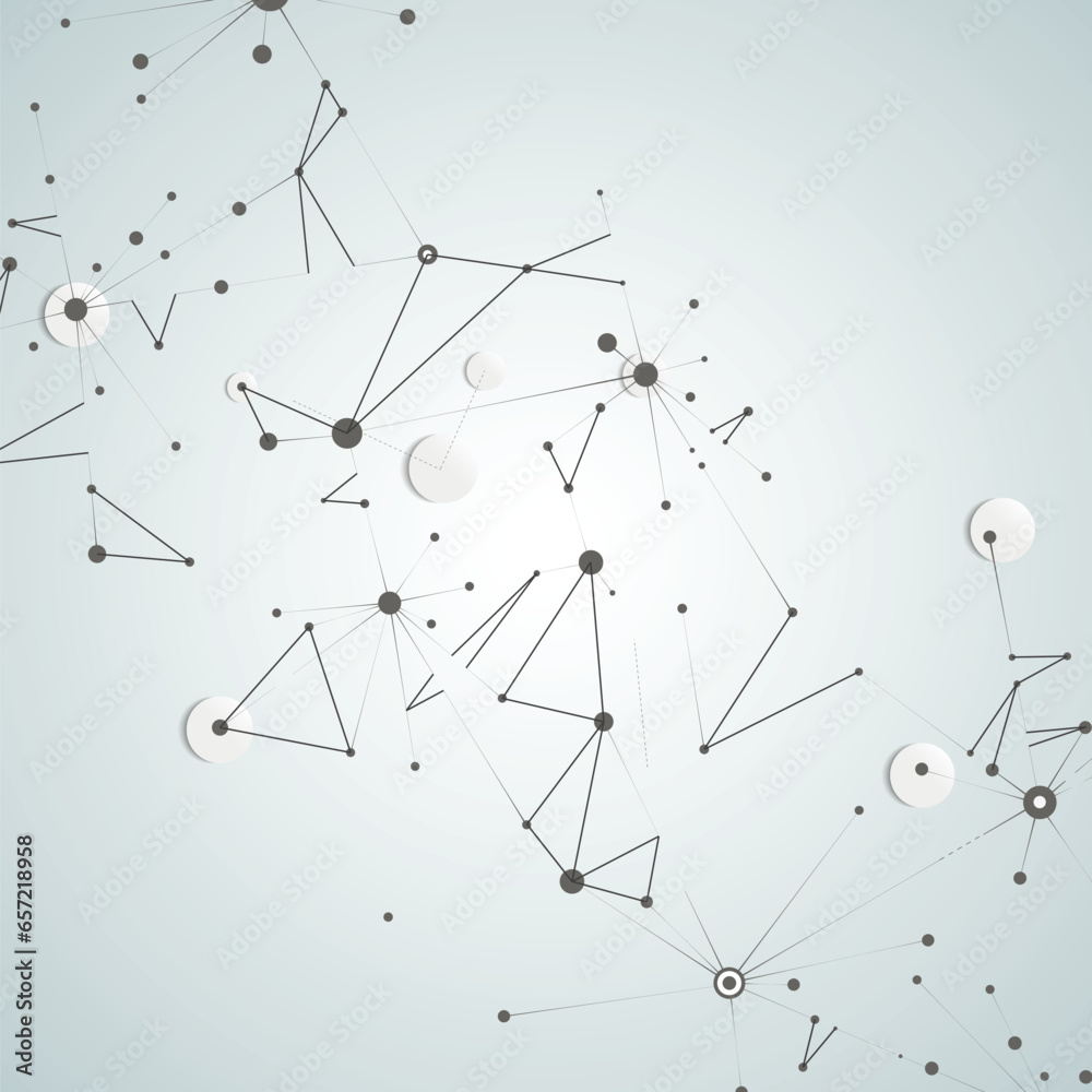 Leinwandbilder vector connect lines and dots. plexus background. banner template for technology