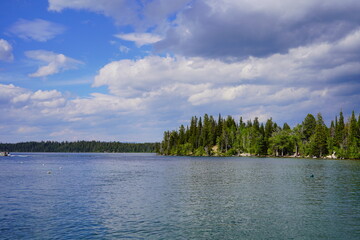 clear water of Jenny lake at Grand Teton National Park, USA