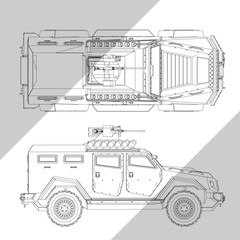 Cobra II Turkish Armored Military Vehicle Vector Illustrations