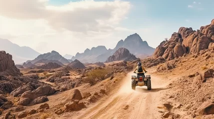 Gordijnen Active leisure and adventure in a stone desert on Sinai © Marry