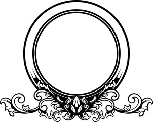 Vintage border frame engraving ornament for wedding
