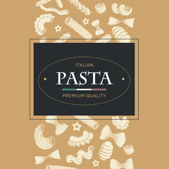 Italian pasta template in sketch style. Hand drawn banner. Great for menu, banner, flyer, card, business promote. Vector illustration