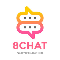 Letter or number 8 chat vector logo template. This design use communication symbol. Suitable for business.