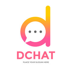 Letter d or number chat vector logo template. This design use communication symbol. Suitable for business.